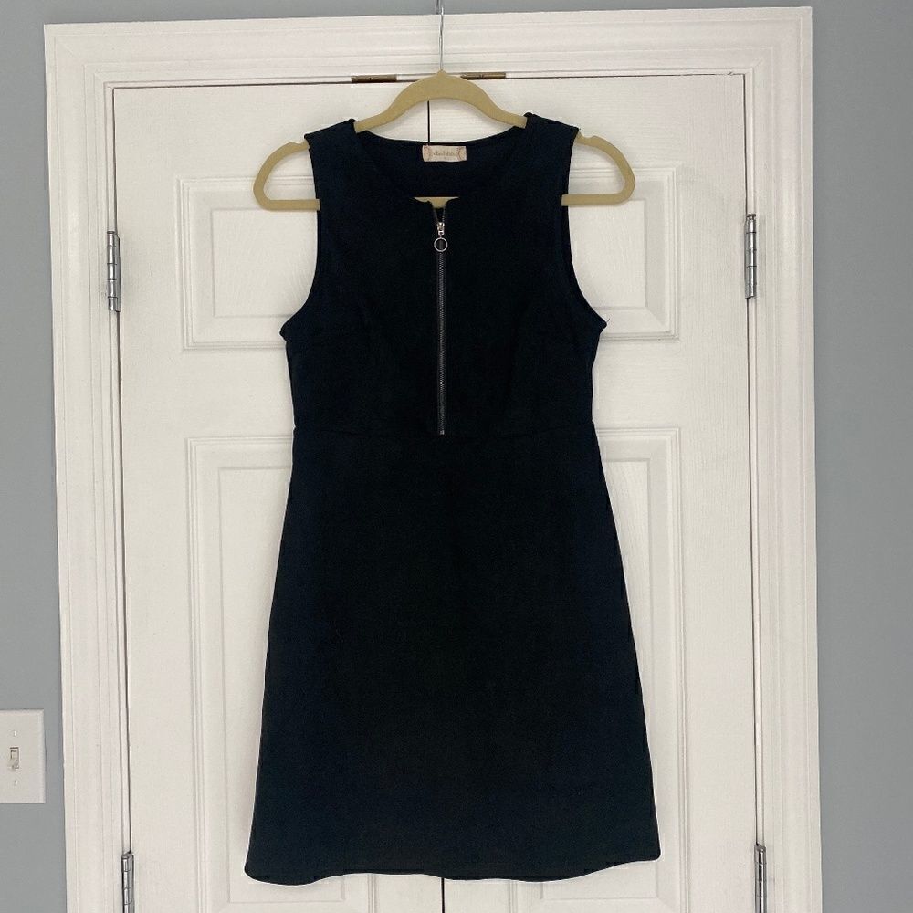 Altar’d state faux suede zip front sleeveless dress